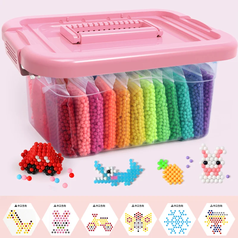 

Montessori Education Brain Creative Magic aqua Box 3D Bead Girls Boys Crystal Kid Baby Toy Children Handmade Diy 3 5 7 8 Years