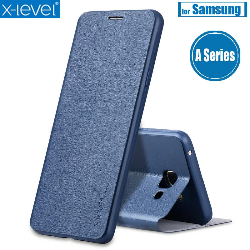 

X-Level PU Leather Stand Case for Samsung A8 A6 Plus 2018 Protective Flip Holder Cover For Samsung A7 A5 A3 2017 A710 A510 A310