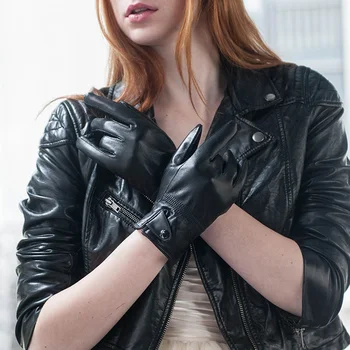 

JKP New Genuine Leather Gloves Fashion Women Sheepskin Glove Winter warm Driving Gloves