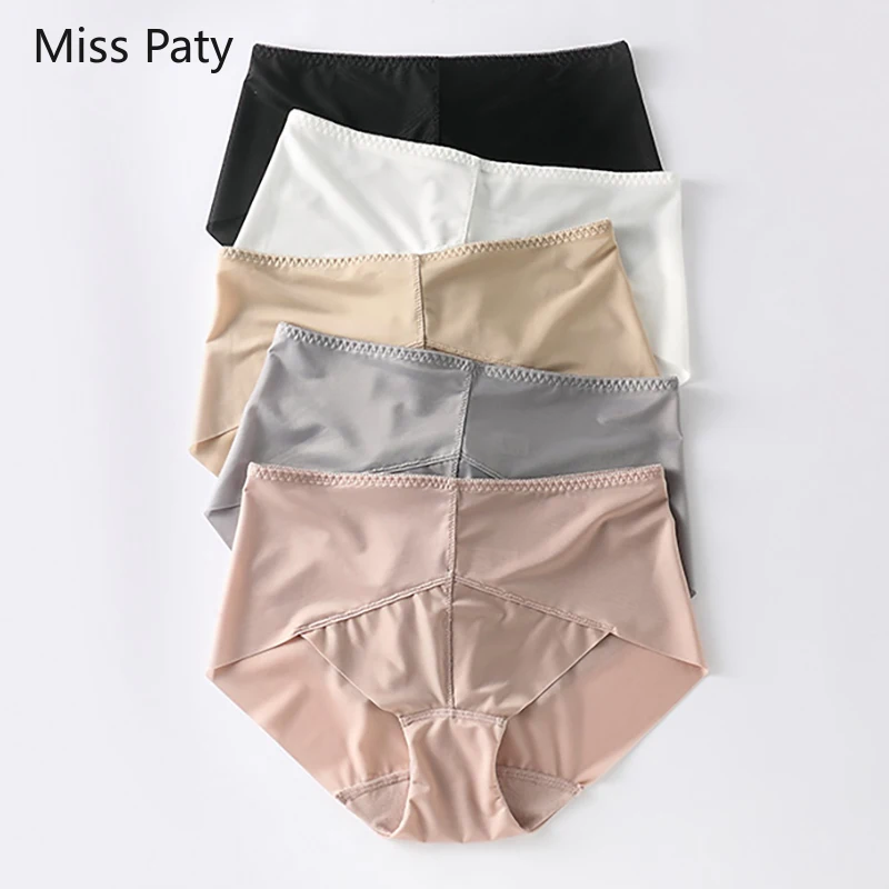 

5pcs/lot quality sexy cotton briefs seamless lingerie ice silk panties high waist large plus size female for women underwear xxl