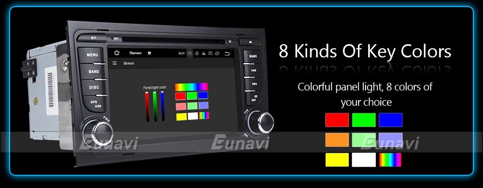 Cheap Eunavi Car Multimedia Player Car Radio 2 Din GPS Android 8.0 Stereo System For Audi/A4/S4 2002-2008 4GB RAM DVR OBD2 FM 24