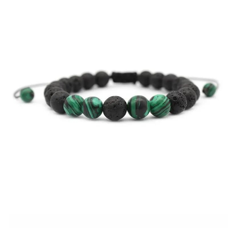 

2 pcs Nature Stone Lava Stone Bead Charm Bracelets Bangles Yuga energey Buddha Strand Bracelet Jewelry Accessories Hand chain