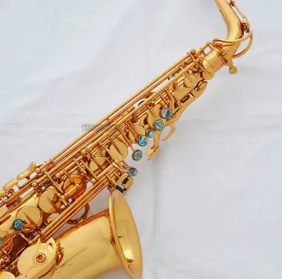 Профессиональный золотой 54 ссылок Eb альт саксофон сакс с металла мундштук|saxophone