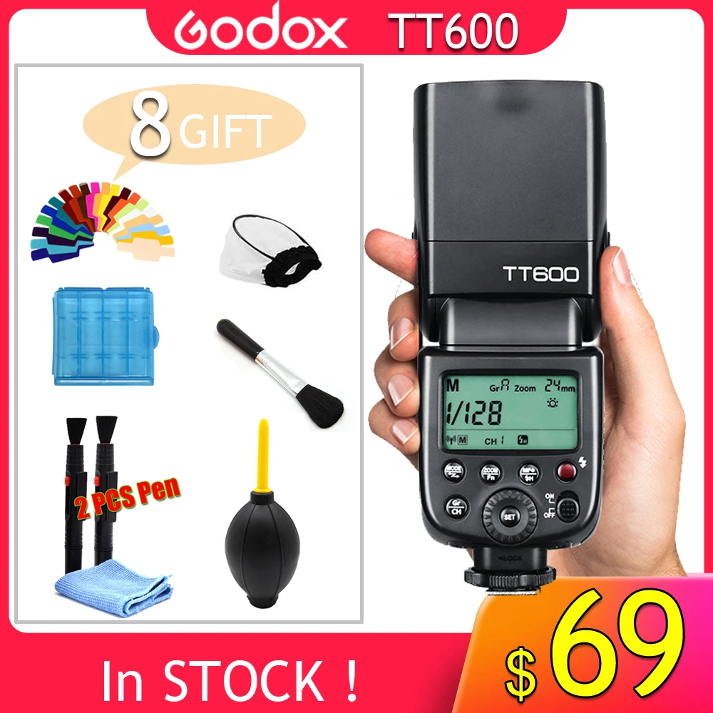 

Godox TT600 TT600S 2.4G Wireless Camera Photo Flash speedlight with Built-in Trigger for SONY Canon Nikon Pentax Olympus Fuji