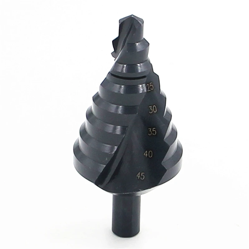 New HSS big Step Drill Bits Nitrided 10 45mm Woodworking Power Tools 8 Steps Triangle Shank