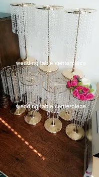 

chandelier beads crystal wedding gold centerpiece aisle pillars for Event &Party Supplies