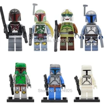 Star Wars Branco Novo Boba Fett Mandaloriana Única Venda Figura Starwars Jango Fett Pre Vizsla Building Blocks Modelo Conjunto de Brinquedos