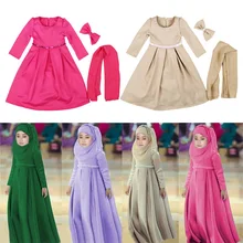 2016 Muslim polyester abaya font b islamic b font font b clothes b font for children
