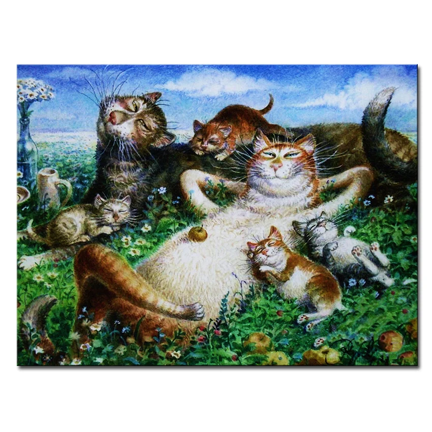 Картина на холсте с изображением кошки и мира|paint on canvas|art pictureswall art picture |