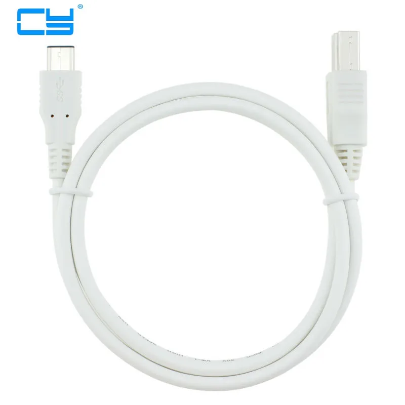 

USB-C USB 3.1 Type C Male Connector to USB Standard B Male printer Cable for Apple Macbook Laptop White