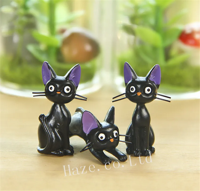 

3PCS Studio Ghibli Kiki's Delivery Service Jiji Kiki Resin Figure Model 1-3cm