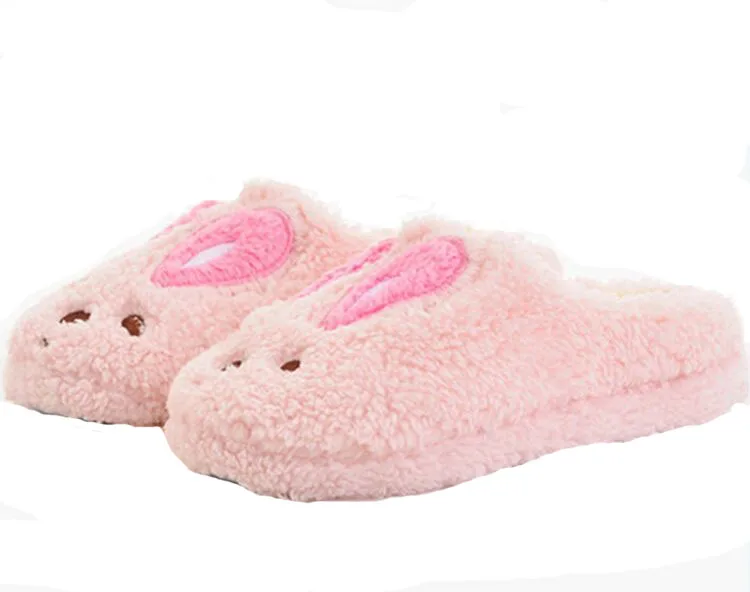 Милые зимние тапочки с кроликом; Мягкие плюшевые вельветовые тапочки для пар; теплая Домашняя обувь; женские домашние тапочки; мужская домашняя обувь; Pantuflas