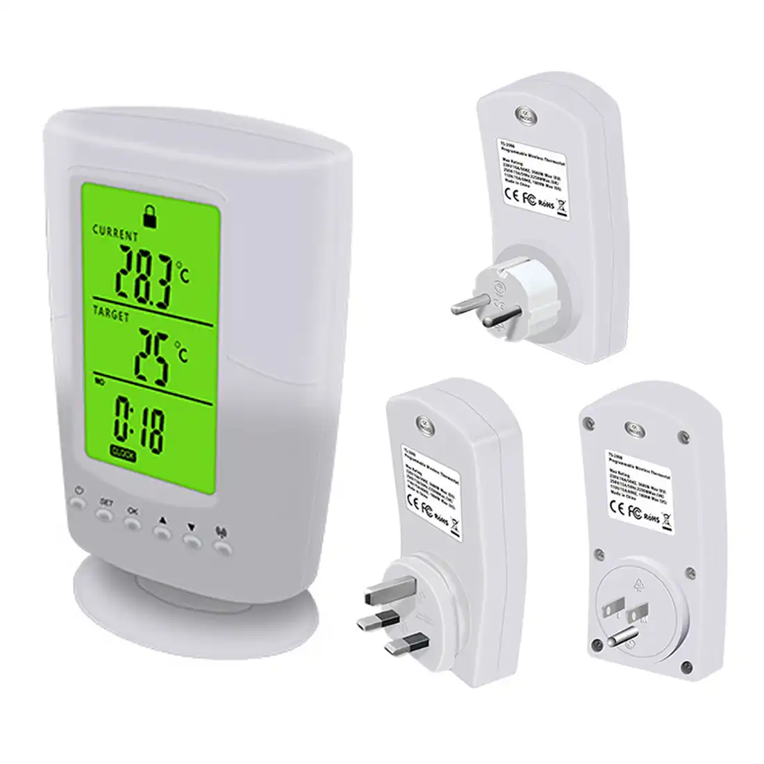 Enchufe Ue Inalámbrico Temperatura Control Termostato Programable Pantalla LCD