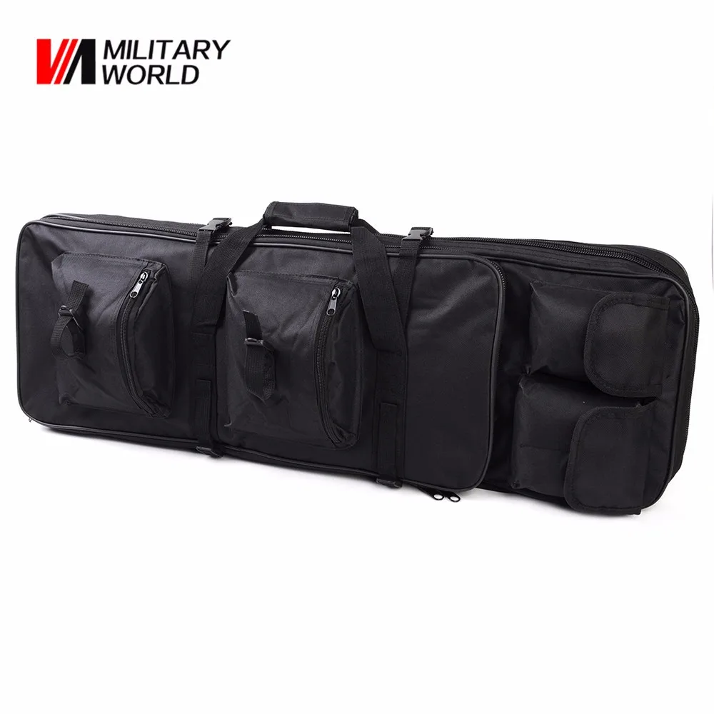 

85CM Tactical Dual Rifle Bag + Shoulder Strap Airsoft Hunting Gun Backpack Handbag Case Magazines Accessories Pouch