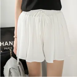 4xl плюс большие размеры Шорты женские 2017 Летний стиль корейский Vestido Saia feminina белый черный серый широкие брюки Шорты женский A1230