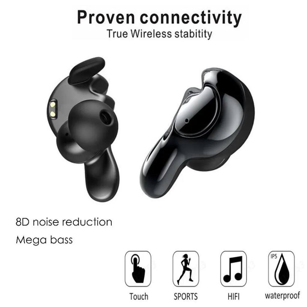 Беспроводной наушники Bluetooth гарнитура 5 0 Спорт на открытом воздухе Фитнес