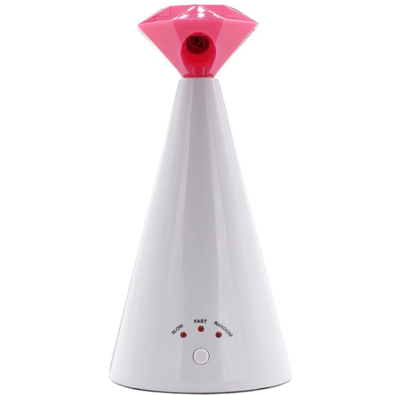 Алмазная Лазерная Игрушка для кошек электрическая игрушка для домашних животных в форме ромба Интерактивная кошка лазер регулируемая 3 скорости ПЭТ Лазерная указка(розовый/зеленый - Цвет: Pink