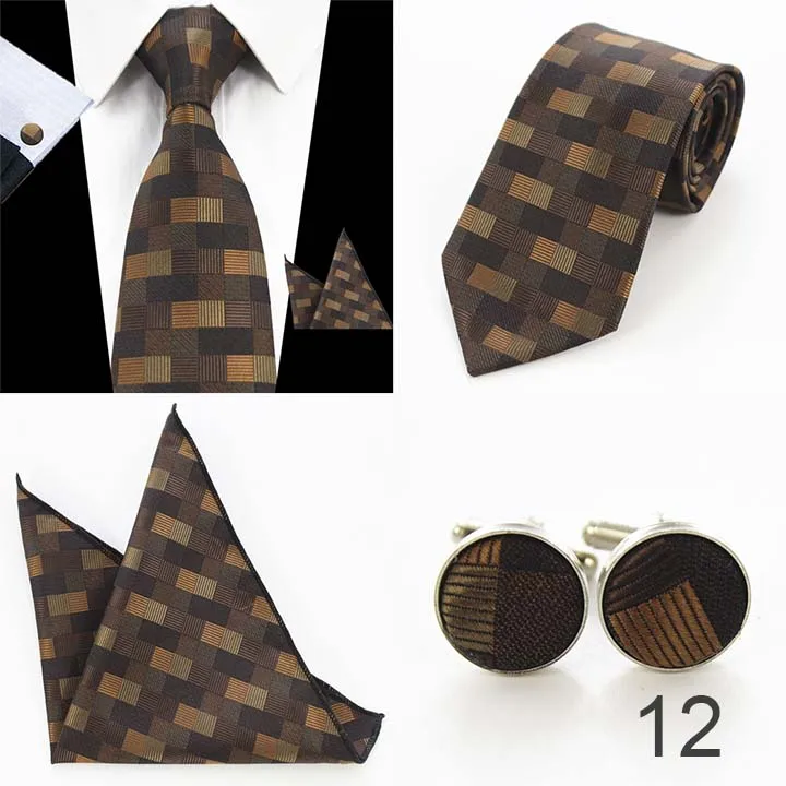 Ricnais дизайн 8 см набор галстуков жаккардовый переплетенный шелковый галстук гравата платок запонки набор Карманный квадратный мужской галстук для свадьбы