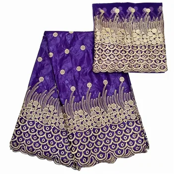 

African Bazin Riche Getzner Lace Fabric New Design Embroidered High Quality French Tulle Lace With Guipure Lace Fabric AJ4-2