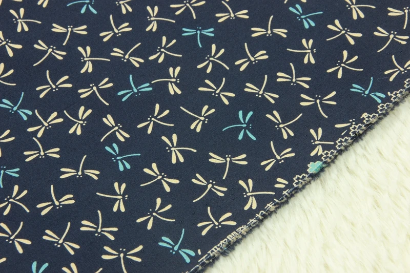Наполовину ярд японский мягкий бриз Стрекоза печати ткань, ручной работы DIY Лоскутная Одежда швейная ткань хлопок A809