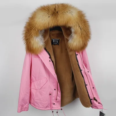 Зимняя женская куртка, пальто из натурального меха, парка с воротником из натурального Лисьего меха, с капюшоном, теплая мягкая подкладка из искусственного меха, abrigos mujer invierno - Цвет: color 8