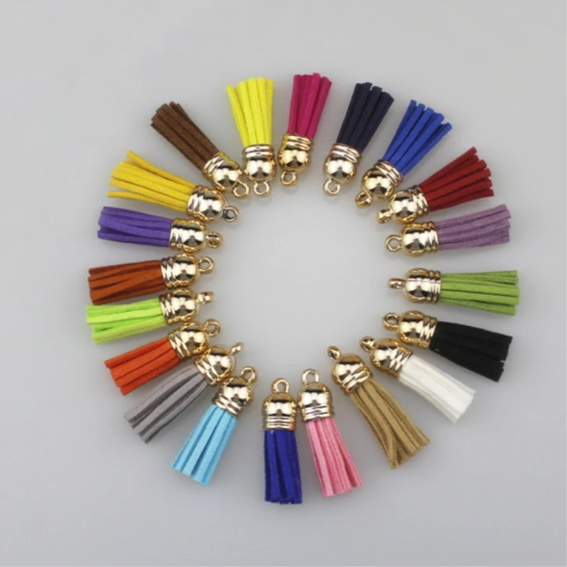 

20pcs 30mm Mini Leather Tassel For Keychain Cellphone Straps Jewelry Fiber Fringe Suede Tassel DIY Pendant Jewelry Findings