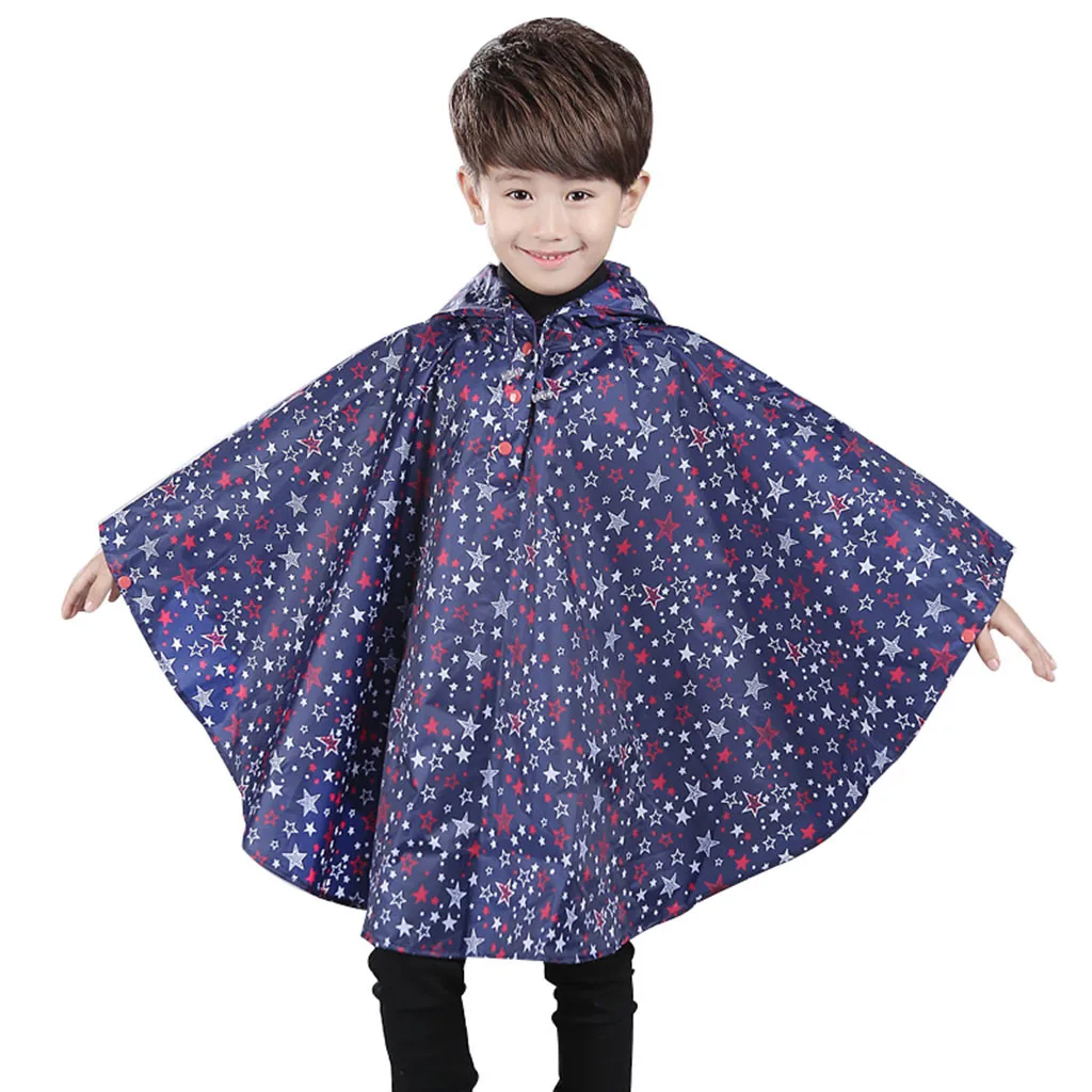

Rain gear Printing Raincoat Children's Cloak Beautiful Star Print Waterproof Children's Poncho Raincoat Travel rainwear