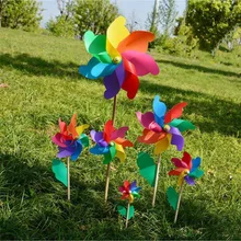 10 шт. Пластиковые Красочные продвинутые штифт ветряной мельницы ветер Детская игрушка «сделай сам» Спиннер сад газон вечерние Декор игрушка подарок для мальчиков и девочек