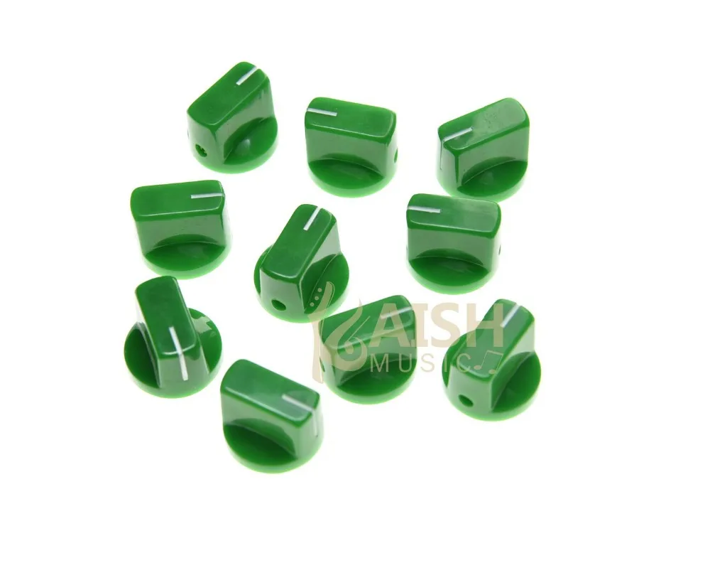 

KAISH 10x Guitar AMP Effect Pedal Knobs Davies 1510 Style Pointer Knob Set Screw Green