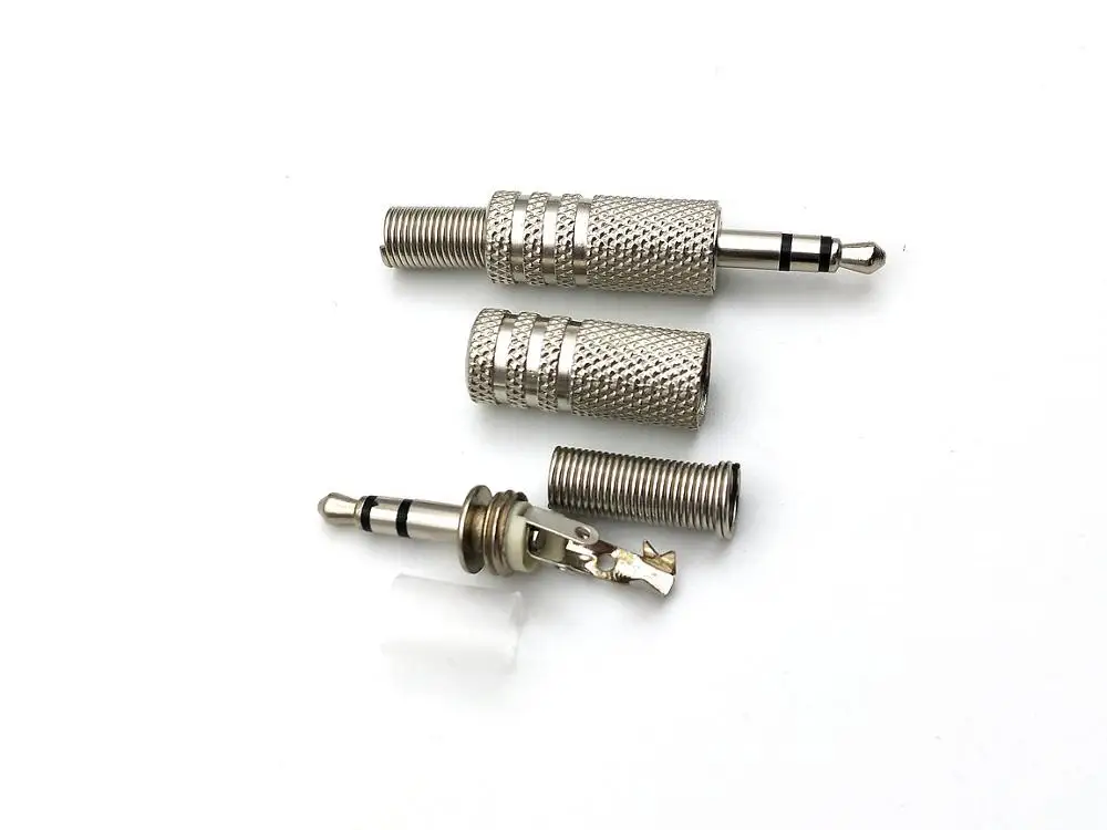 1000pcs METAL Stereo Male 3 5mm Jack Plug Audio connector headphone