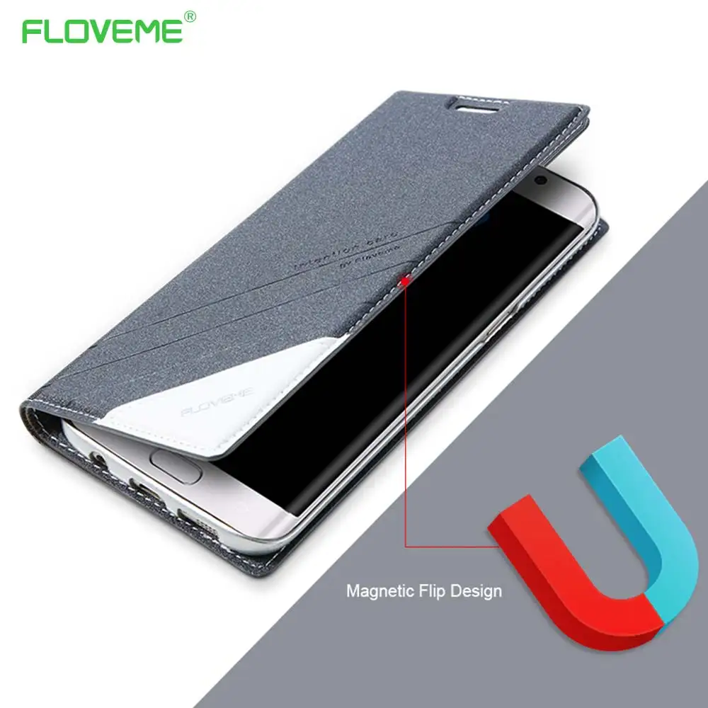 Floveme бумажник чехол для Samsung Galaxy S8 plus Магнитный стенд PU кожа Чехол S5 S6 Edge + S7 край