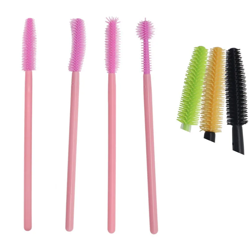 Capa de Silicone Escova de Sobrancelha Prémio Maquiagem Cores Cílios Pente Escova Mascara Varinhas Extensão Ferramenta Make up Tools 2 2 Capa de Silicone prémio Maquiagem 2 Cores