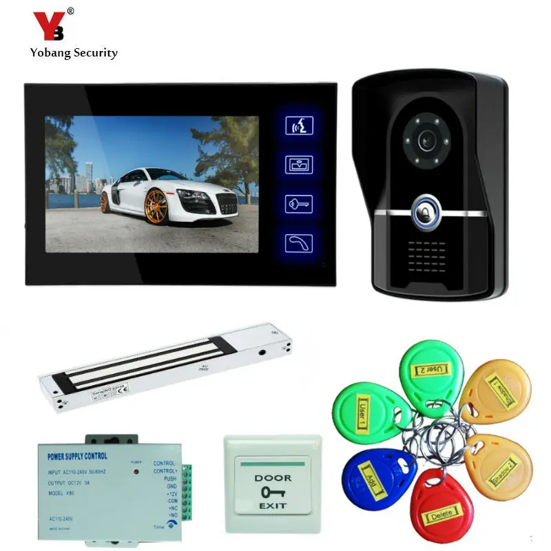 Yobang Security freeship 7 Screen Recording font b Video b font Intercom Door Phone System Outdoor