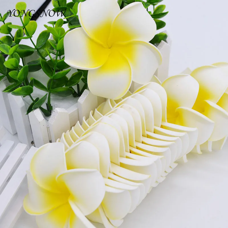 10 шт./лот Plumeria Гавайская ПЭ пена Французский искусственный цветок головной убор