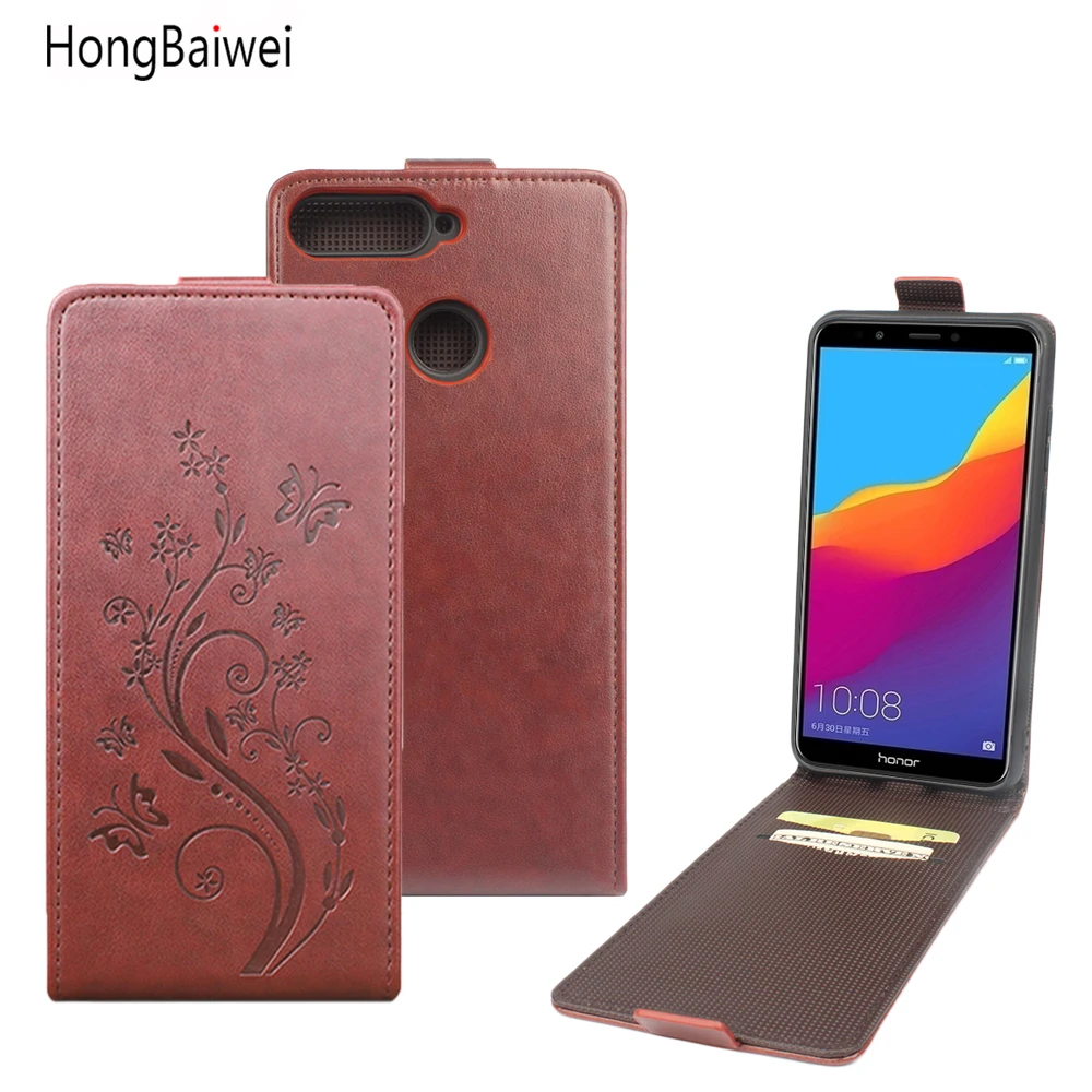 

HongBaiwei for Huawei Honor 7A Pro Cover Fashion Embossed Leather Cover for Huawei Honor 7A Pro Flip Case Vertical Back Cover