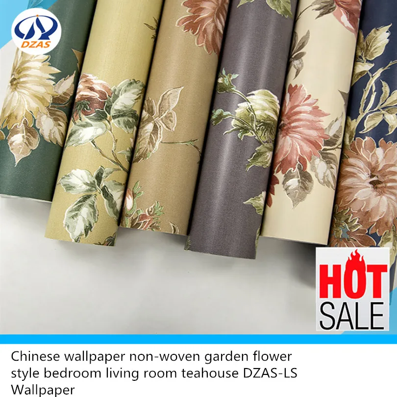 

Chinese wallpaper non-woven garden flower style bedroom living room teahouse DZAS-LS Wallpaper