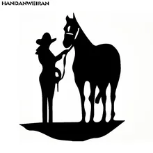 HANDANWEIRAN 15*18CM Funny Animal horse stickers car stickers reflective horse motorcycle decals car styling Black / white