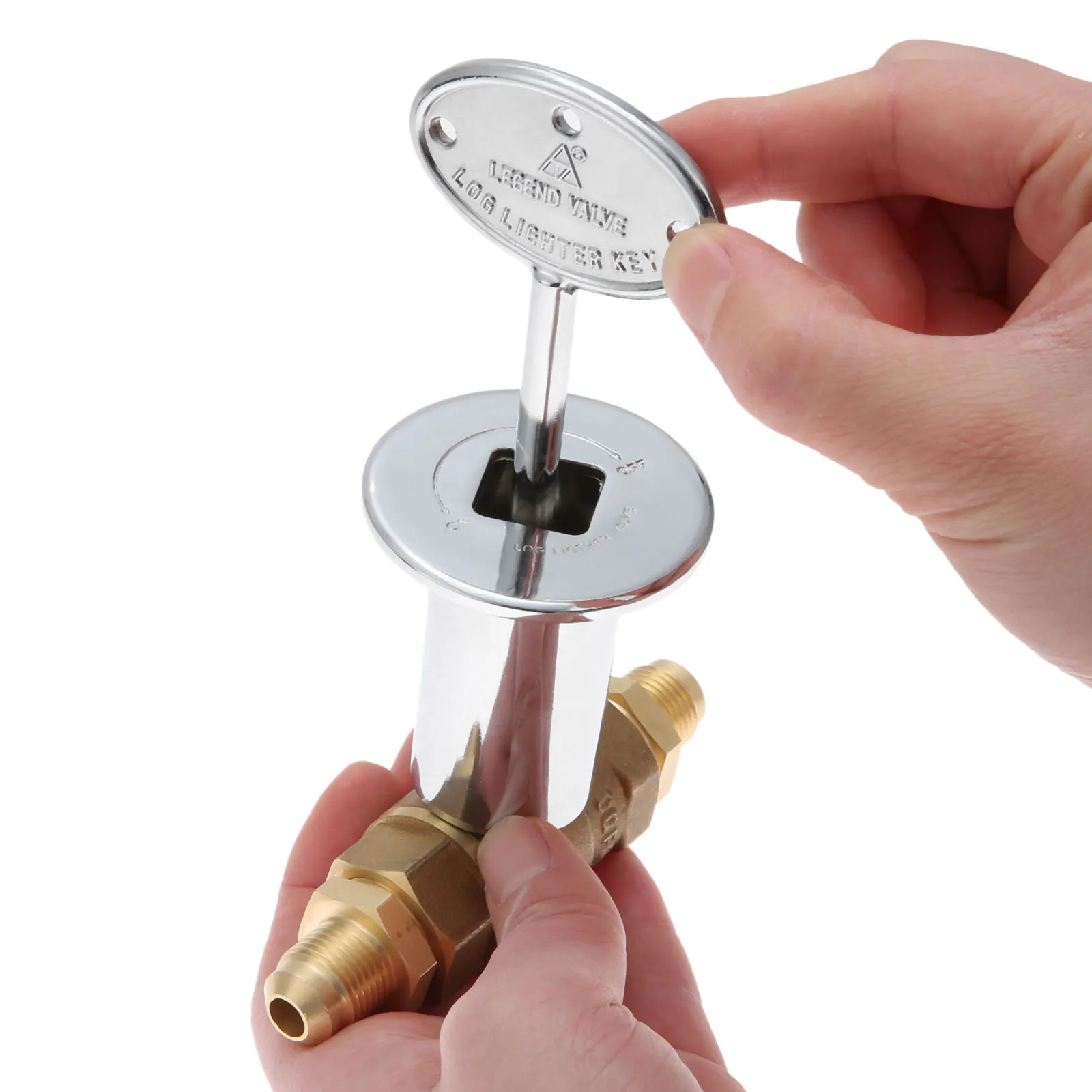 1/2Inch Straight Quarter Turn Shut-Off Valve Kit For NG LP Gas Fire Pits with Chrome Flange key valve with 3/8"flare adapters