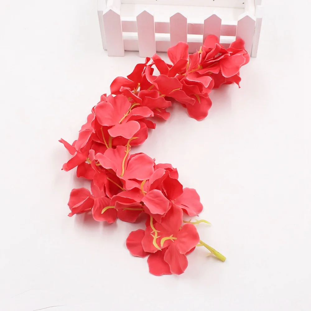 1 шт. 30 см Искусственный цветок глицинии лоза Свадебные дома вечерние украшения для самодельного изготовления гирлянды крыши стены фон цветы гортензии - Цвет: Watermelon Red