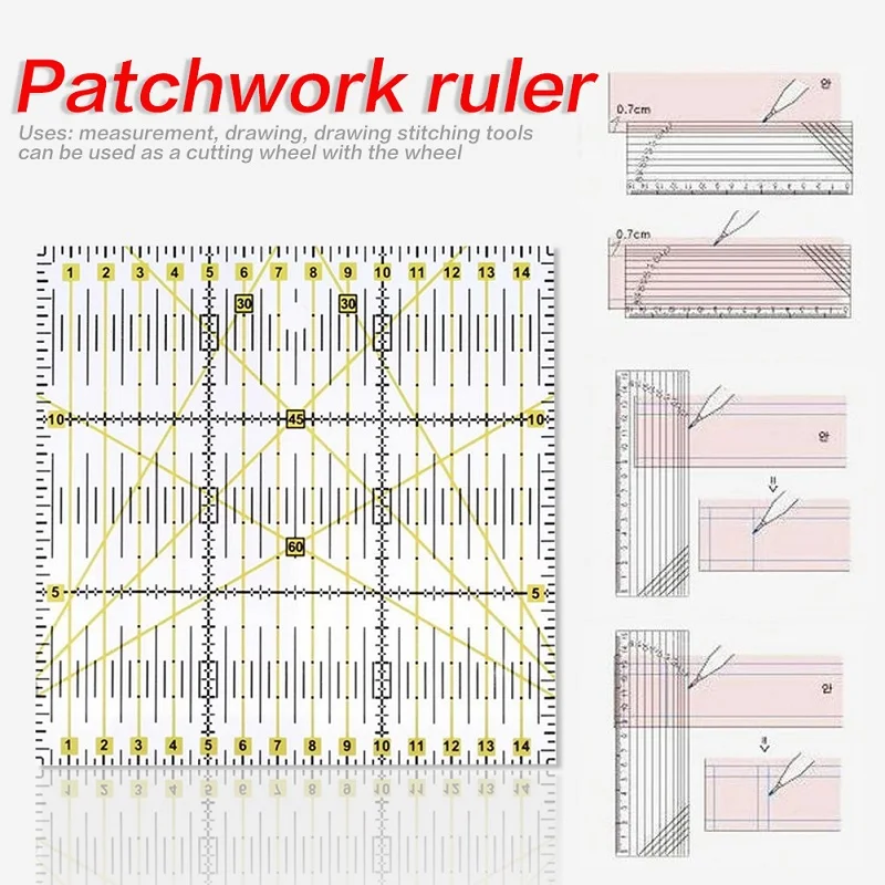 

DIY Cutting Mat 15*15CM Tailor Tools Sewing ruler Accessories Fabric Sewing Patchwork Ruler