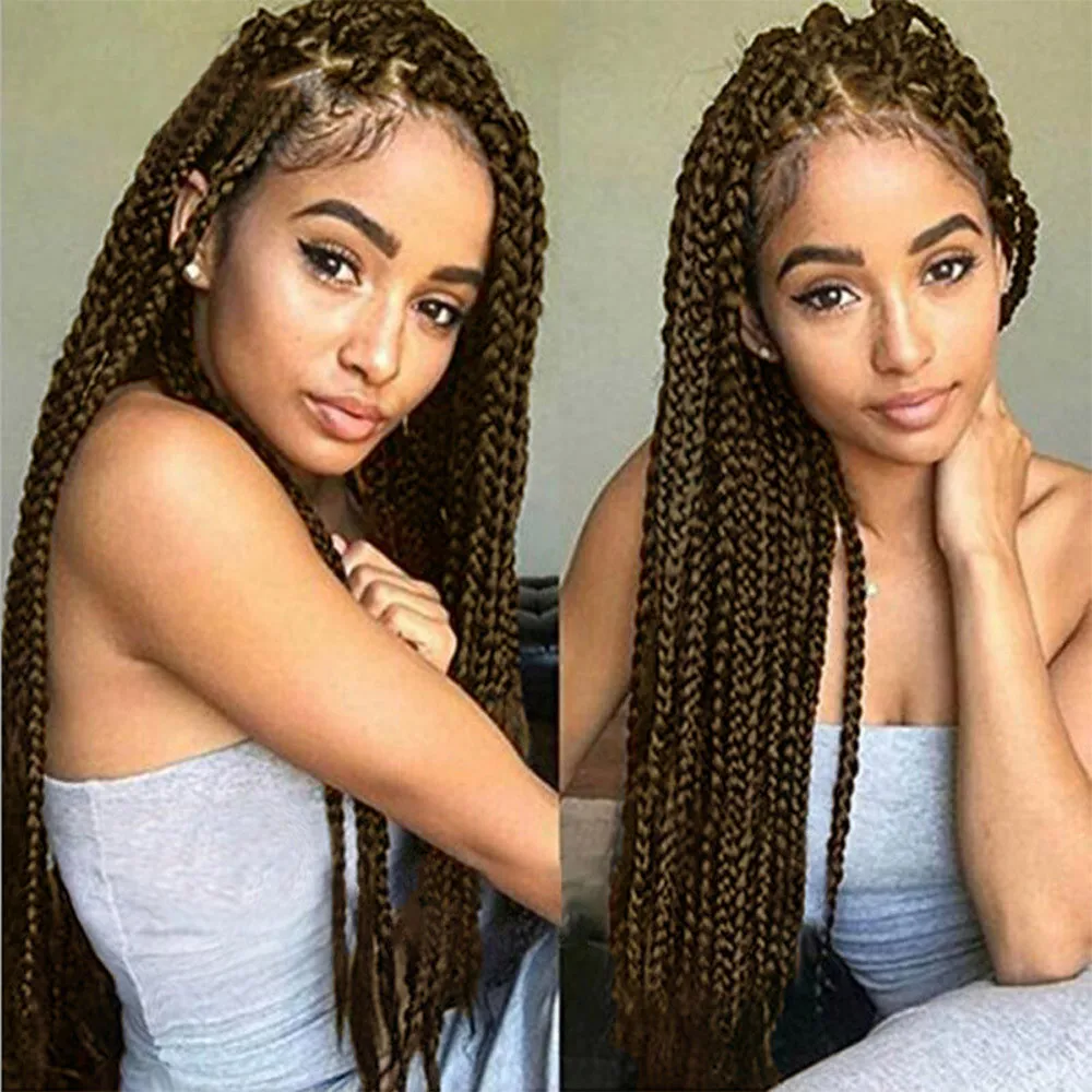 

Wave Lace Front Wigs For Women Synthetic Hair Braided Lace Wig Long Black Braid Natural Heat Resistant Wigs 0115