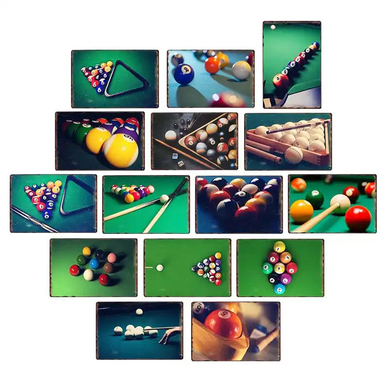 Billiards Metal Vintage Signs Billiards Club Wall Poster