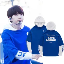 

Kpop BTS SUGA Print fake two pieces hoodies women Korea autumn winter fashion hooded sweatshirts men Harajuku clothes pullovers