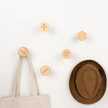 

Creative Screw Wood Hook Key Holder Hat Scarf Handbag Storage Hanger Bathroom Clothes Hanger Wall Mounted Coat Hook Decorative