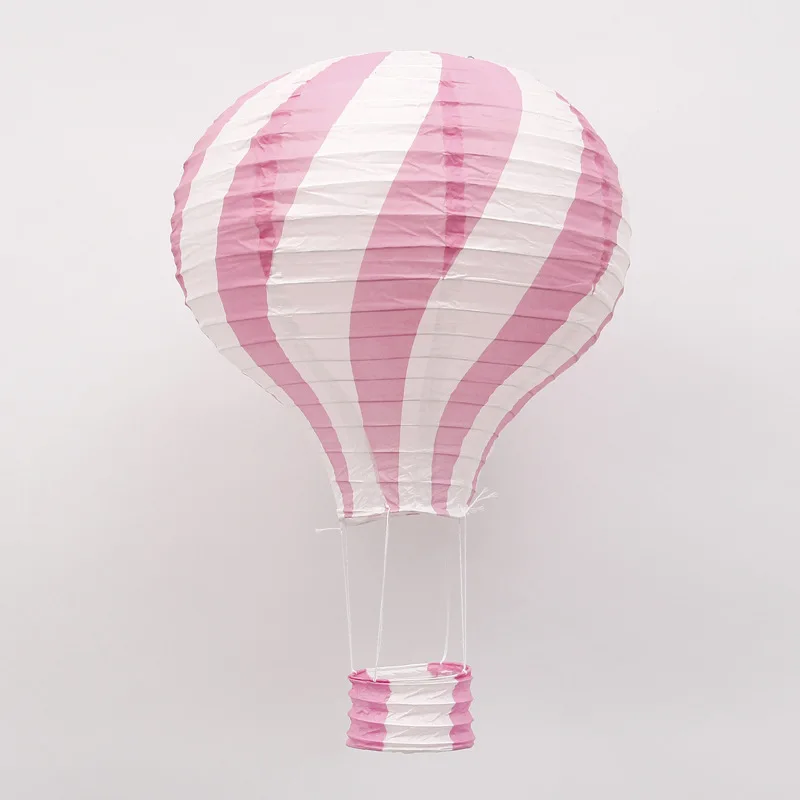 30cm 40cm hot air balloon chinese lantern rainbow heart striped printed lampion babyshower birthday wedding party decorations - Цвет: Pink Lollipop