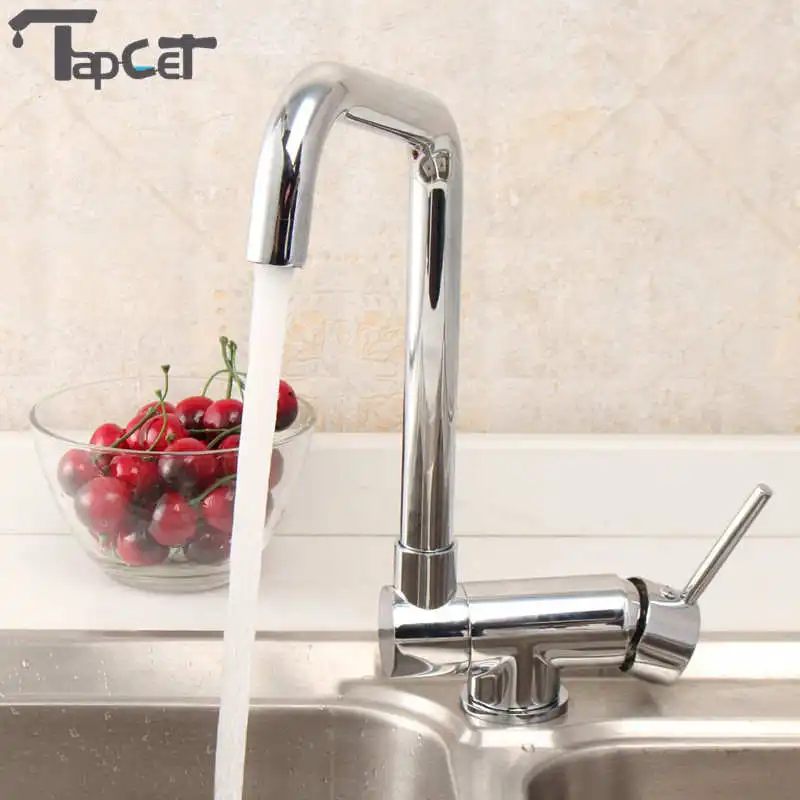 

TAPCET 360 Degree Swivel Level Brass Kitchen Sink Tap Deck Mounted Kitchen Basin Faucets Hot and Cold Water Kitchen Mixer Faucet