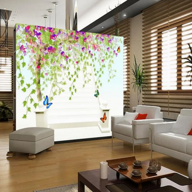 Romantic 3d Trees Natural Scenery Photo Wallpaper For Living