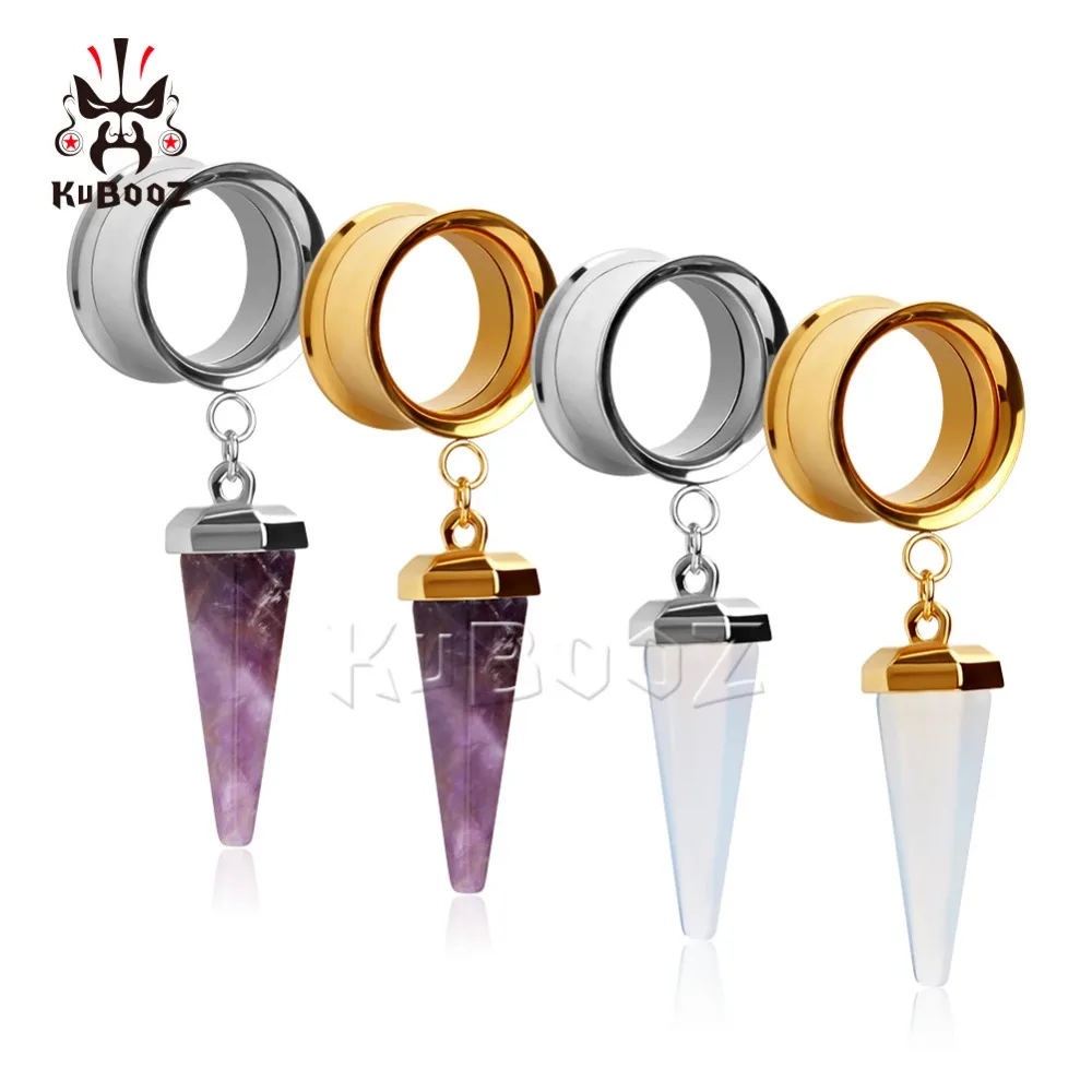 KUBOOZ Piercing double flared ear plugs piercing body jewelry ngle ear