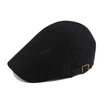 Мужские береты, военный берет, сетчатые солнцезащитные шапки, шапка для папы, дышащая шапка, плоская кепка, регулируемая, пики, Блиндер, берет, Одноцветный, летний