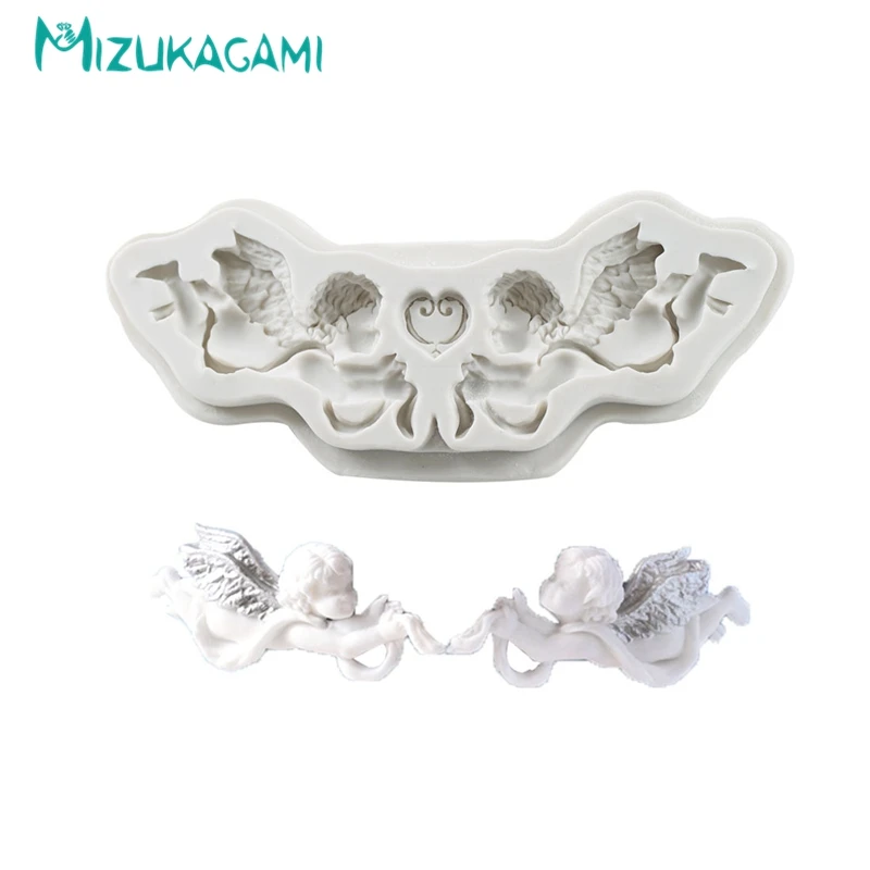 

European Angel Chocolate Mould Fondant Cake Silica Gel Mould Home Baking Tool